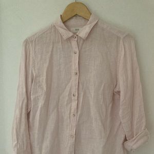 petal pink linen shirt - Uniqlo M